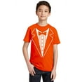 thumbnail image 1 of P&B Tuxedo White Funny Youth T-shirt, Youth XL, Orange, 1 of 2