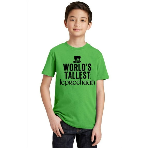 P&B WORLD'S TALLEST LEPRECHAUN EVER Irish St Patrick's Day Youth T-shirt, XS, Green