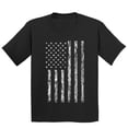 thumbnail image 1 of P&B White Distressed USA Flag 4th of July Independence Day Youth T-shirt, Black, M, 1 of 2