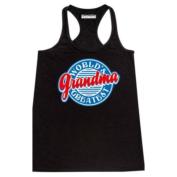 P&B World's Greatest Grandma Funny Women's Tank Top, Black, L