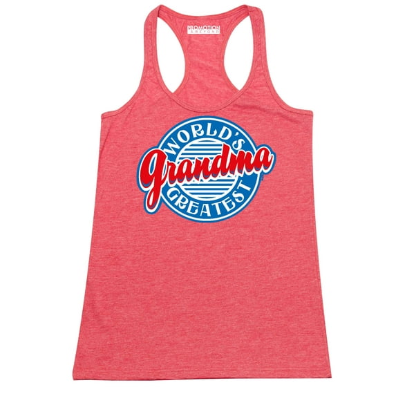 P&B World's Greatest Grandma Funny Women's Tank Top, Heather Red, L