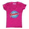 thumbnail image 1 of P&B World's Greatest Grandma Funny Women's V-neck, Pink, M, 1 of 2