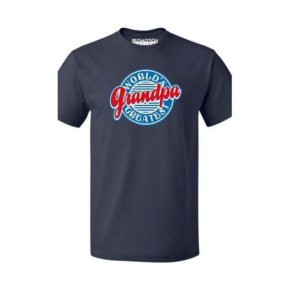 P&B World's Greatest Grandpa Funny Men's T-shirt, 2XL, Navy