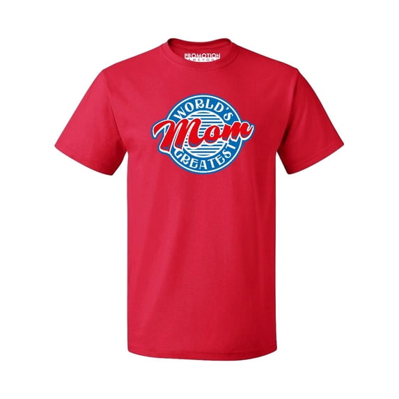 P&B World's Greatest Mom Funny Men's T-shirt, Red, L