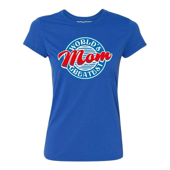 P&B World's Greatest Mom Funny Women's T-shirt, Royal, 3XL