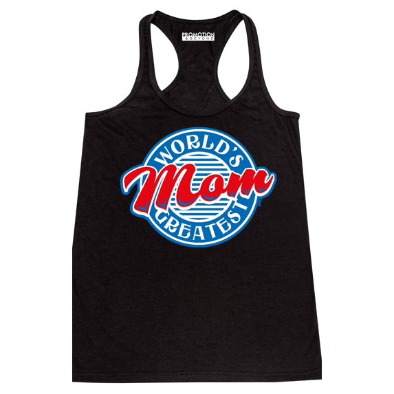 P&B World's Greatest Mom Funny Women's Tank Top, Black, XL