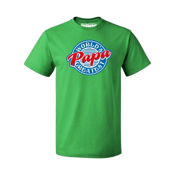 P&B World's Greatest Papa Funny Men's T-shirt, Green, S