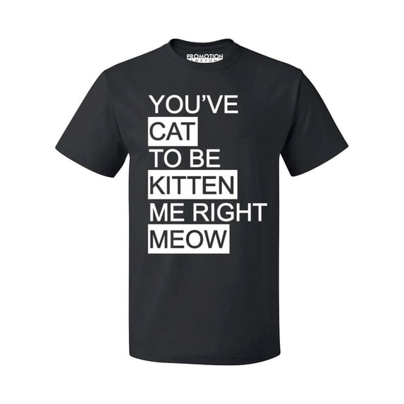 P&B You Cat to Be Kitten Me Right Meow Men's T-shirt, Black, L