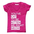 thumbnail image 1 of P&B You Cat to Be Kitten Me Right Meow Women's V-neck, Pink, M, 1 of 2