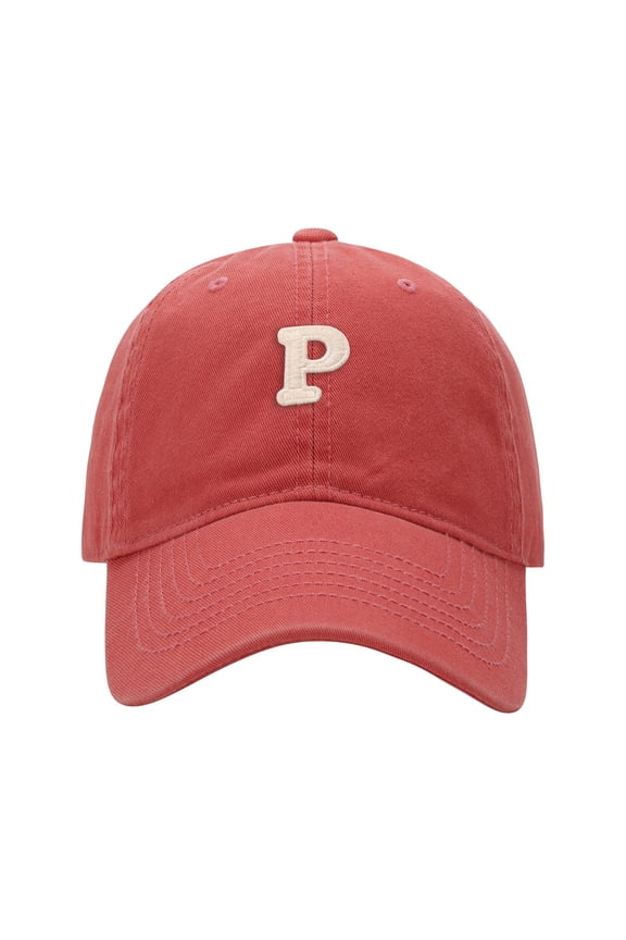 P Badge Versatile Soft Top Baseball Cap Casual Outdoor Sun Protection Adjustable Visor Hat Style One
