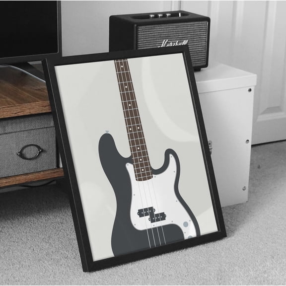 P Bass Guitar Fender Bass Guitar Poster, Music Studio Instrument Wall Art Print