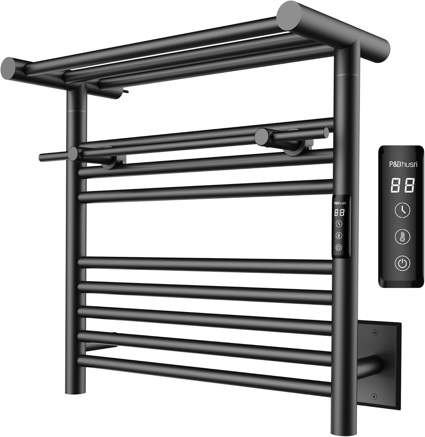 P&Bhusri Electric Heated Towel Warmer Stand - 39" H, 21.6" W, Timer & Temp Control, Stainless Steel