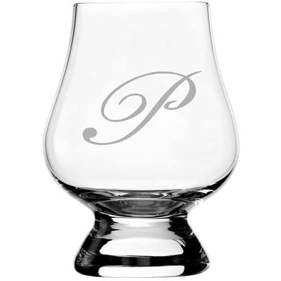 P Bix Script Monogram Etched 2.5oz Glencairn Wee Whisky Glass