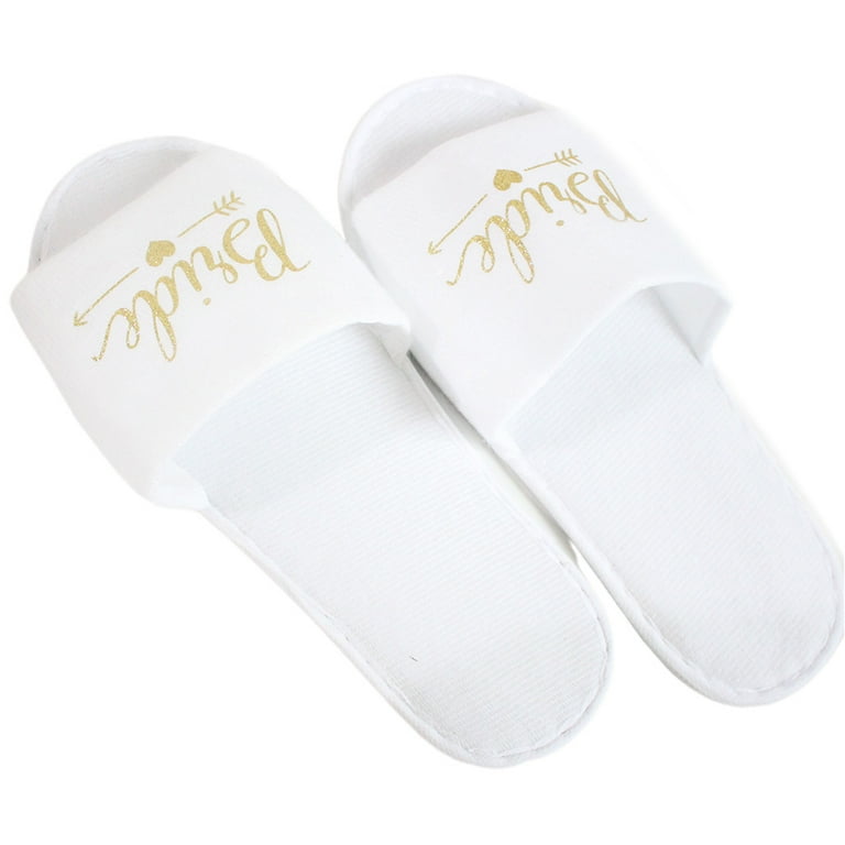 P Bridal Slippers Bachelorette Party Wedding Slippers Bridal Shower Slippers