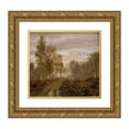 thumbnail image 1 of P. C. Skovgaard 16x15 Gold Ornate Wood Frame and Double Matted Museum Art Print Titled - Birket Trees on Laso After Rain (1848 - 1849), 1 of 4