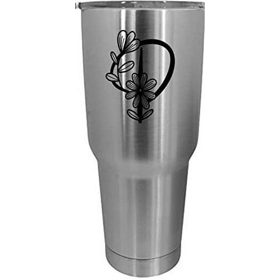 P Daishy Daisy Monogram Etched 30oz Stainless Steel Tumbler