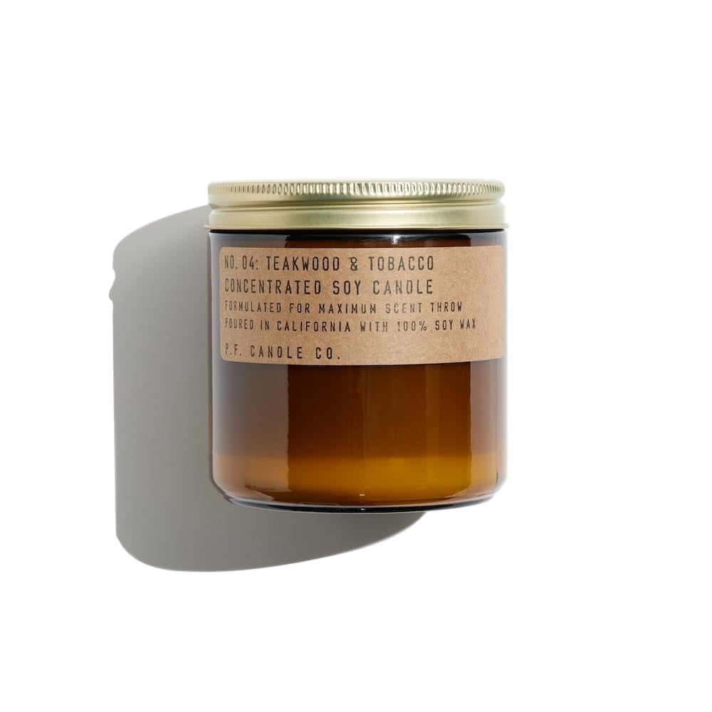 Teakwood & Tobacco 12.5 oz Amber Soy Scented Jar Candle
