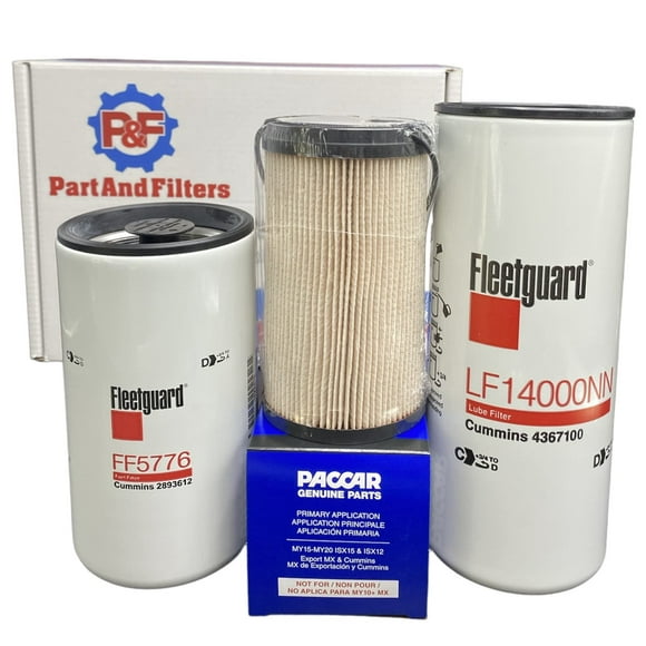 P&F Filter Kit Fits CUMMINS ISX15 OIL CHANGE KIT LF14000NN, FF5776, K37-1029