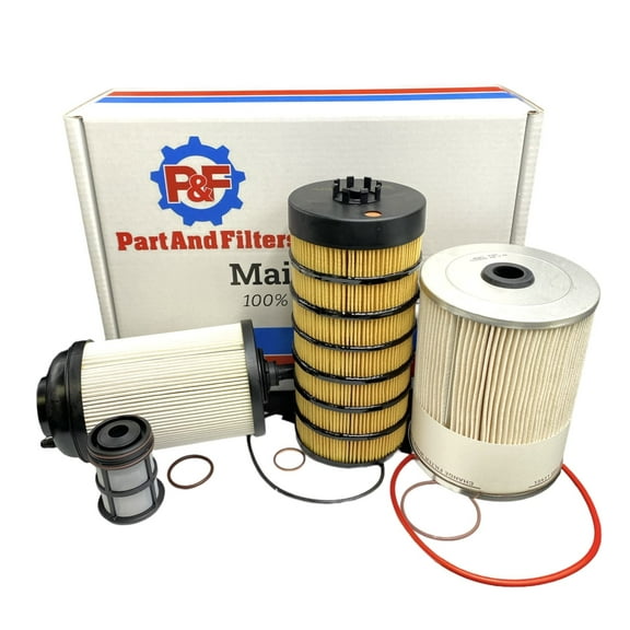 P&F Filter Kit Fits Cascadia Detroit DD13 DD15 DD16, Oil P7505, Fuel/Water Sep. PF9804 & Fuel PF9908 Kit