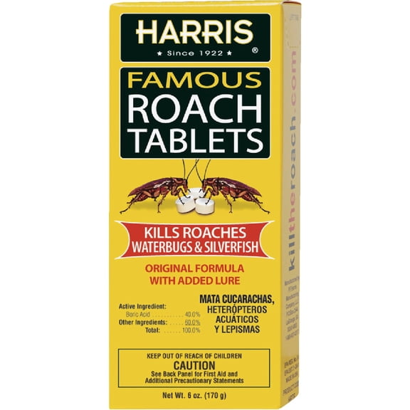 P. F. Harris Roach Tablets - Boric Acid Cockroach Killer - 6 oz - Tablets