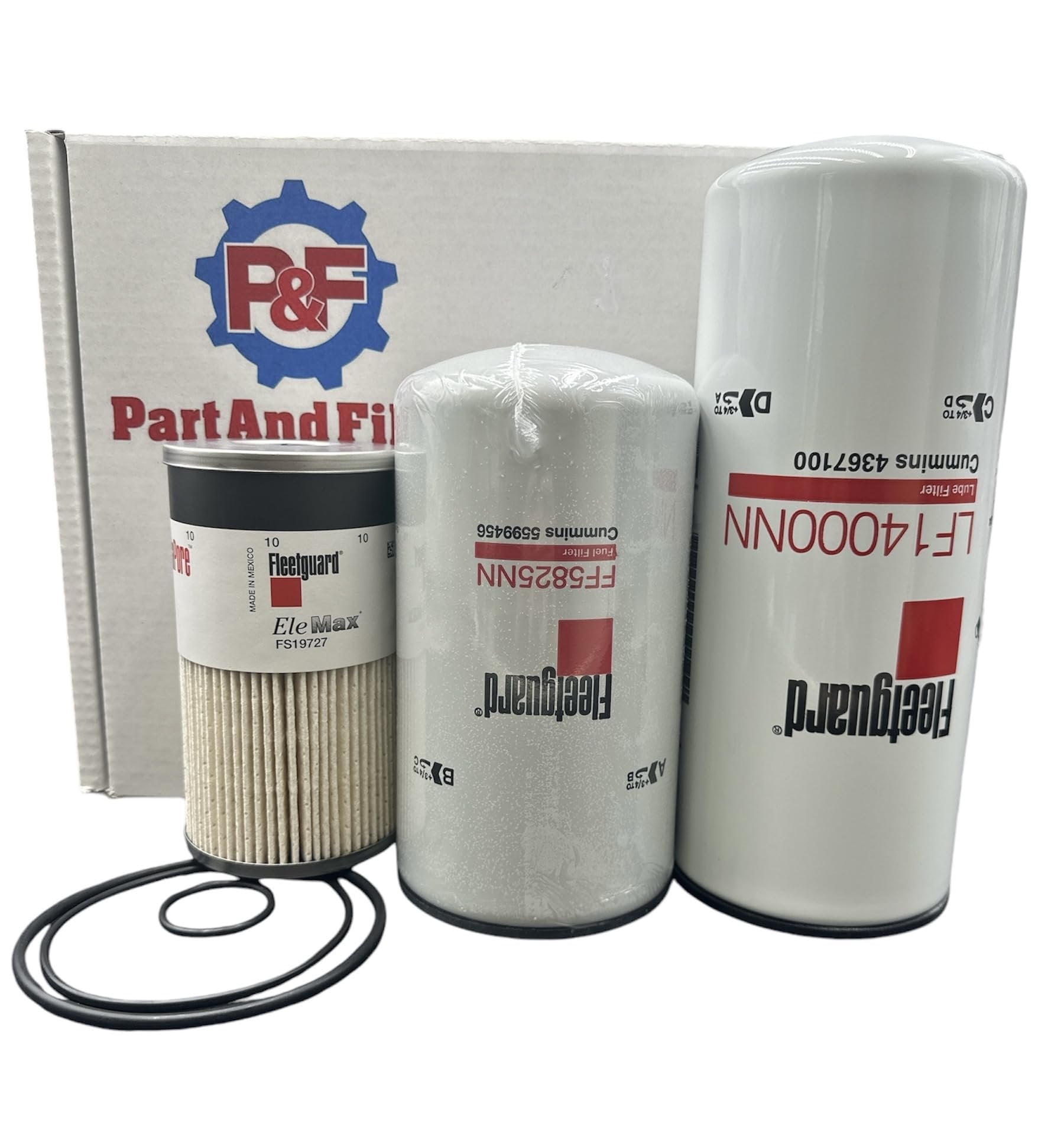 P&F Oil Change Filter Kit LF14000NN - FF5825NN - FS19727 For Cummins ISX15