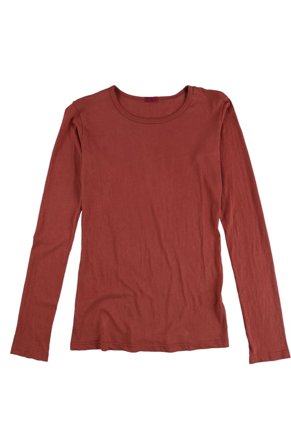 Womens Solid Basic T-Shirt, Red, Small