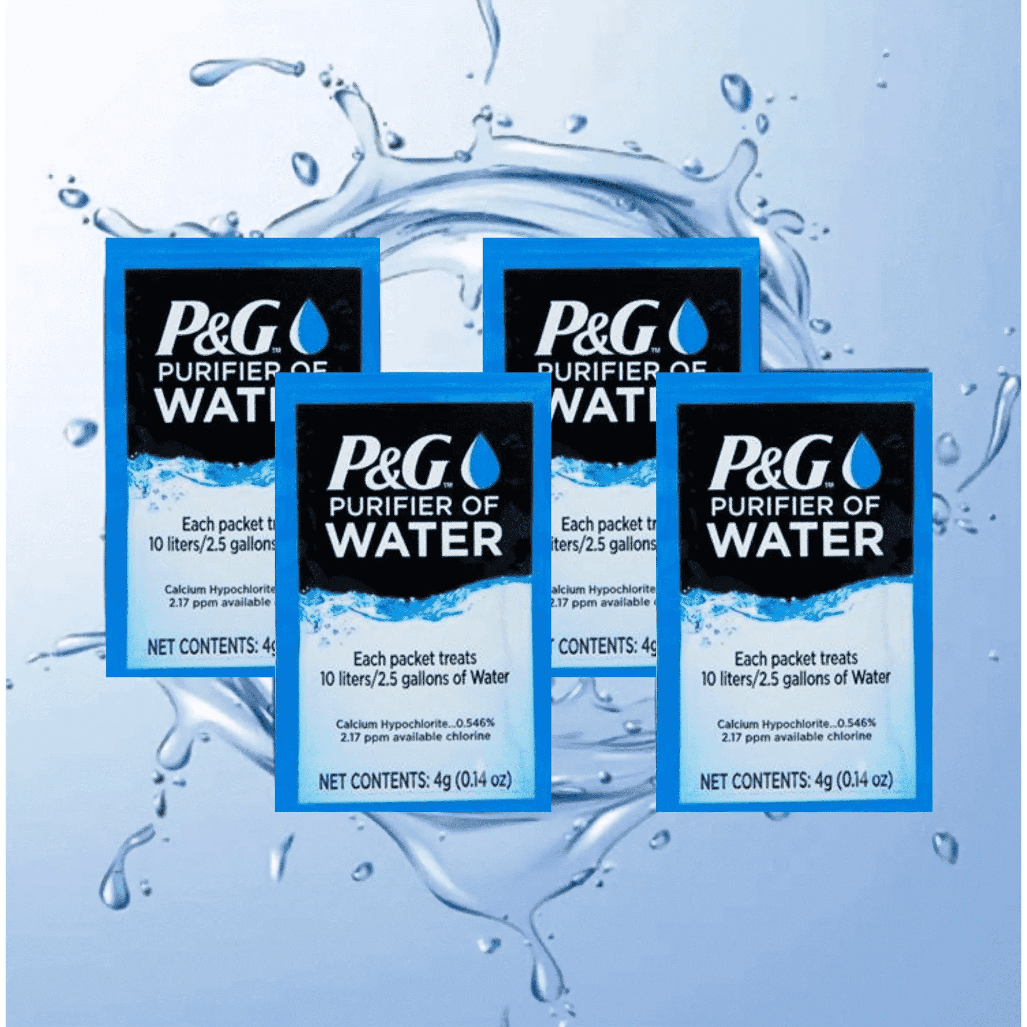 P&G Water Purification Packets - 4 Pack (Exp. 01/2026)