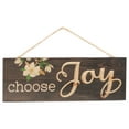 thumbnail image 1 of P. Graham Dunn Choose Joy Magnolia Dark Brown 16 x 6 Inch Pine Wood Carved Hewed Hanging Sign, 1 of 6