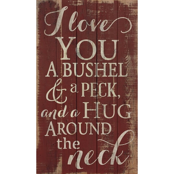 P. Graham Dunn I Love You a Bushel & a Peck Pallet Art, 14 x 24 inches