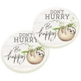 thumbnail image 1 of P. Graham Dunn Don't Hurry Be Happy Tan 2.75 x 2.75 Absorbent Ceramic Car Coasters Pack of 2, 1 of 5