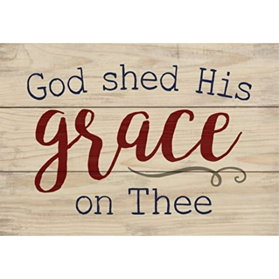 P. Graham Dunn God Shed His Grace on Thee Natural 6.5 x 4.5 Solid Wood Mini Tabletop Sign