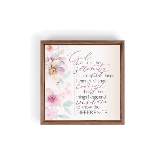 P. Graham Dunn Grant Me The Serenity Pine Wood Framed Art Sign, Dining Room Wall Art, Stretched Canvas, Framed Artwork, Wall Art for Office, Quotes Wall Decor, Office Artwork Wall Décor