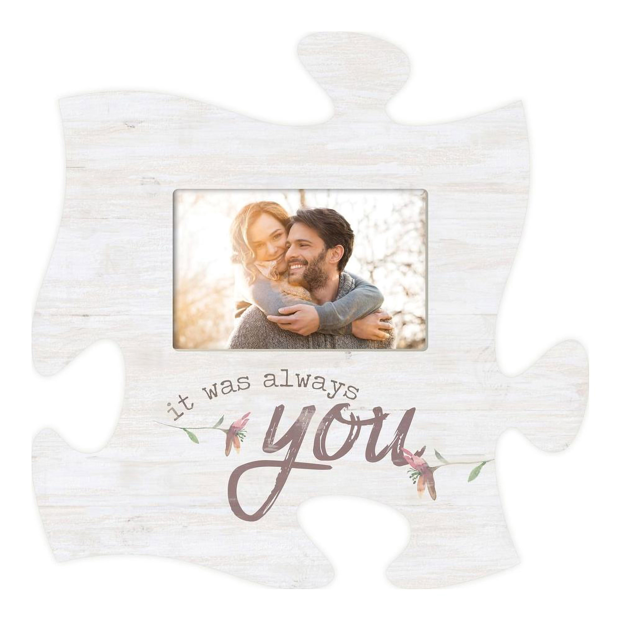 P. Graham Dunn It Was Always You Floral White 12 x 12 Wood Puzzle Piece