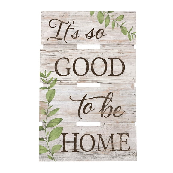 P. Graham Dunn It's Good to Be Home Whitewash 10 x 15.5 Wood Skid Pallet Wall Plaque Sign
