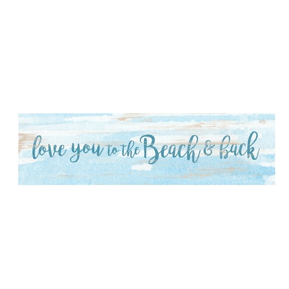 P. Graham Dunn Love You Beach & Back Blue Distressed 6 x 1.5 Mini Pine Wood Tabletop Sign Plaque