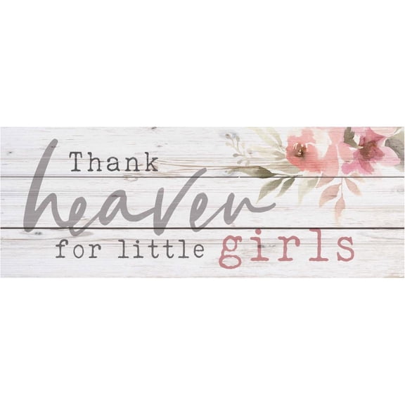 P. Graham Dunn Thank Heaven Floral 12 x 4.5 Pine Wood Slats Decorative Tabletop Pallet Plaque