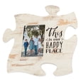 thumbnail image 1 of P. Graham Dunn This is Our Happy Place White Distressed Wood Look 4 x 6 Wood Puzzle Wall Plaque Photo Frame, 1 of 4