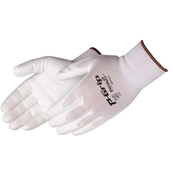 P-Grip Frogrip Ultra-Thin Polyurethane Palm Coated Nylon Gloves, 13-gauge, White, MD, 12/pairs