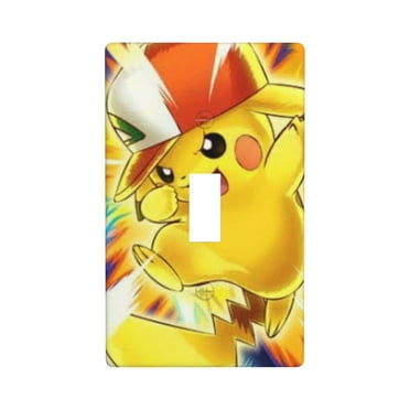 P-Ikachu Anime Light Switch Cover Plates, Single Lever Wall Plate, 1 Gang Decorative Light Switch Cover