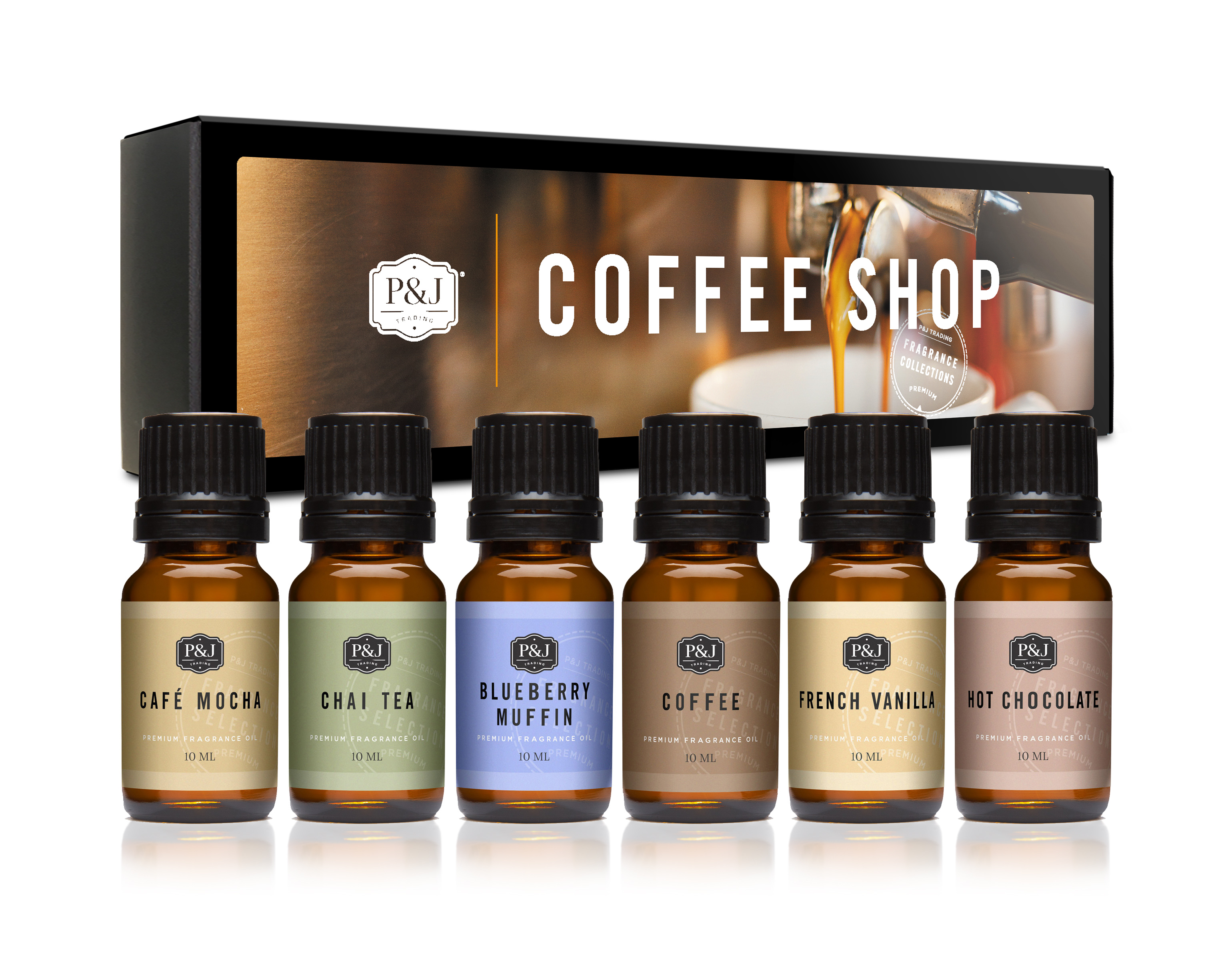 P&J Fragrance Oil | Coffee Shop Set of 6 - Scented Oil for Soap Making,  Diffusers, Candle Making, Lotions, Haircare, Slime, and Home Fragrance