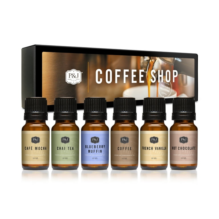 P&J Fragrance Oil | Coffee Shop Set of 6 - Scented Oil for Soap Making,  Diffusers, Candle Making, Lotions, Haircare, Slime, and Home Fragrance