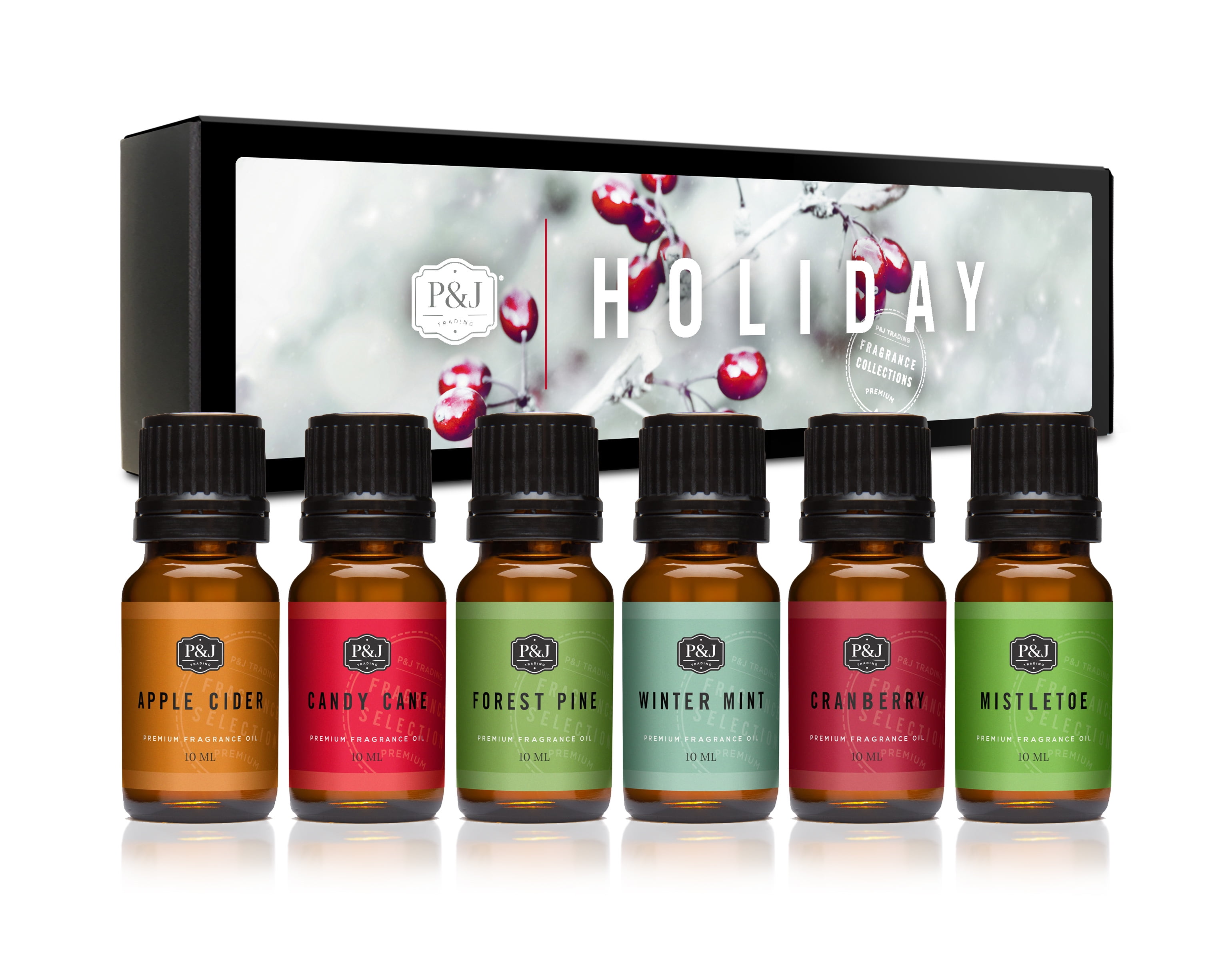 P&J Fragrance Oil | Holiday Set of 6 - Scented Oil for Soap Making,  Diffusers, Candle Making, Lotions, Haircare, Slime, and Home Fragrance