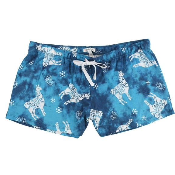 P.J. Salvage Womens Alpaca Tie-Dye Pajama Shorts, Blue, Medium