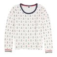 thumbnail image 1 of P.J. Salvage Womens Anchors & Hearts Pajama Sweater, Off-White, Medium, 1 of 1