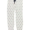 thumbnail image 1 of P.J. Salvage Womens Anhcor & Hearts Pajama Jogger Pants, Off-White, Small, 1 of 2