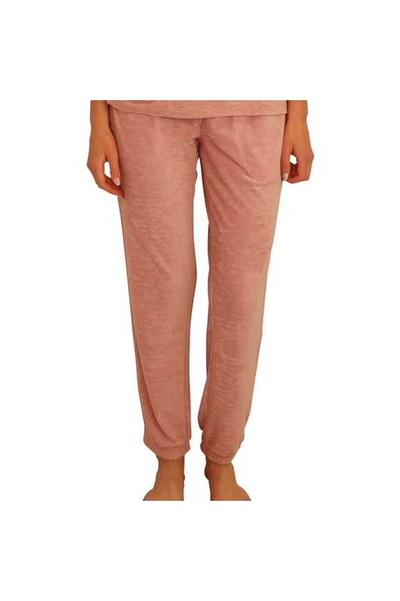 P.J. Salvage Womens Beach Vibe Classsics Pajama Jogger Pants, Pink, Medium