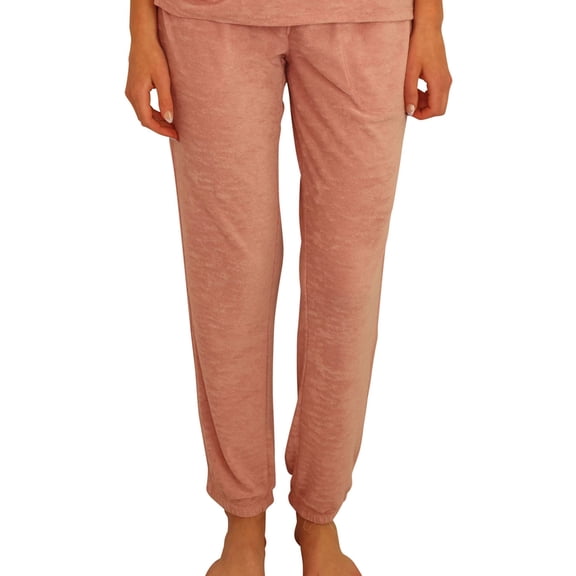 P.J. Salvage Womens Beach Vibe Classsics Pajama Jogger Pants, Pink, Small