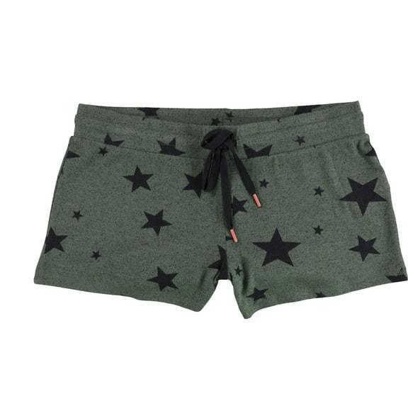 P.J. Salvage Womens Black Stars Pajama Shorts, Green, Small