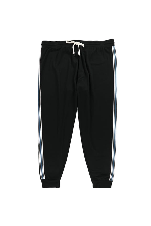 P.J. Salvage Womens Blue& Black Stripe Pajama Jogger Pants, Black, Plus Size, 1X