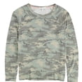 thumbnail image 1 of P.J. Salvage Womens Camo Pajama Sweater, Green, Plus Size, 1X, 1 of 2